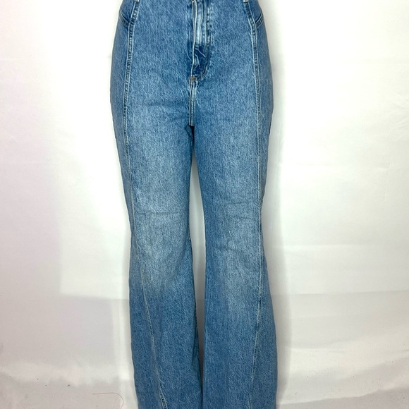 FREE PEOPLE STONEWASHED HIGH RISE WIDE LEG DENIM JEAN SZ 31 - Picture 4 of 4
